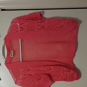Sweet Oz Coral Crochet Shrug